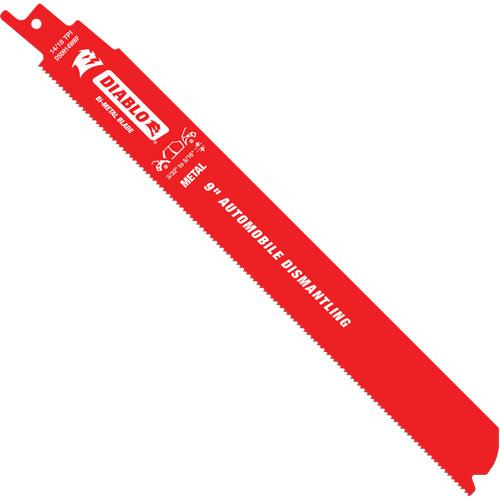 Reciprocating Blade for Auto Dismantling, Bi-Metal, 10-14 TPI, 9" L x 1" W Helyx Safety & Industrial Supplies