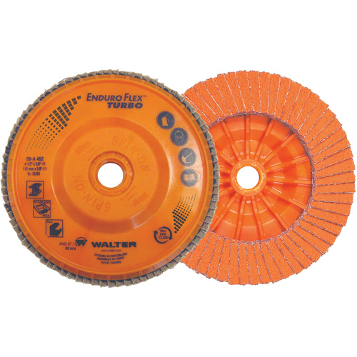 Enduro-Flex Turbo Flap Disc, 4-1/2" x 5/8"-11, 36/60 Grit Helyx Safety & Industrial Supplies
