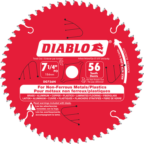 Aluminum Cutting Saw Blade, 7-1/4", 56 Teeth, Non-Ferrous Use Helyx Safety & Industrial Supplies