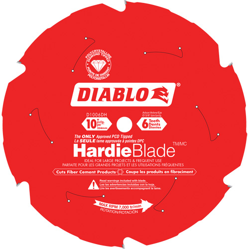 HardieBlade Cutting Saw Blade, 10", 6 Teeth, Fibre Cement Use Helyx Safety & Industrial Supplies