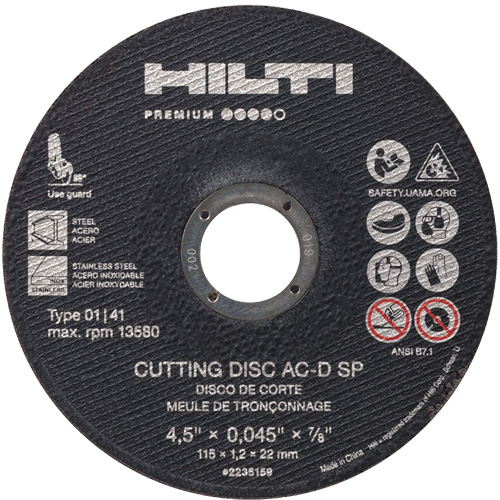 Meule &agrave; tronçonner AC-D SP, 4-1/2" x 0,045", Arbre de 7/8", Type 1, 13580 Tr/min Helyx Safety & Industrial Supplies