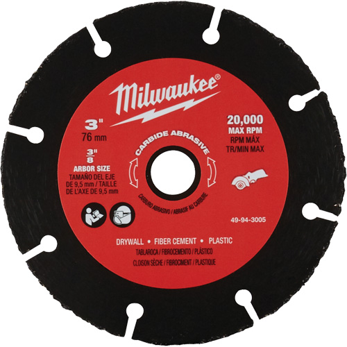 Carbide Abrasive Blade, 3" x 3/8" Arbor, Silicon Carbide, 20000 RPM Helyx Safety & Industrial Supplies