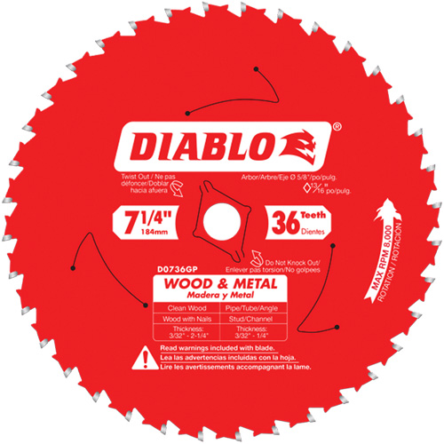 Steel Demon Cermet II Saw Blade, 7-1/4", 36 Teeth, Metal Use Helyx Safety & Industrial Supplies
