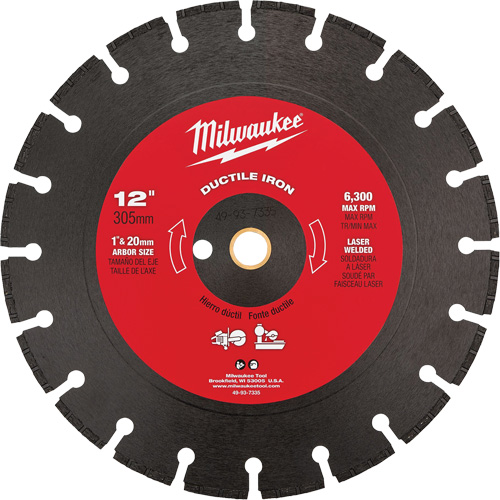 Circular Saw Blade, 12", Ductile Iron Use Helyx Safety & Industrial Supplies
