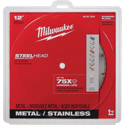 Steelhead Diamond Cut-Off Circular Saw Blade, 12", Metal Use Helyx Safety & Industrial Supplies