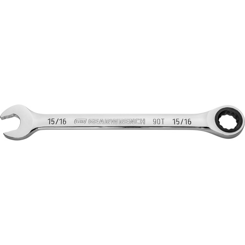 90-Tooth Ratcheting Combination Wrench, 12 Point, 15/16", Chrome Finish Helyx Safety & Industrial Supplies