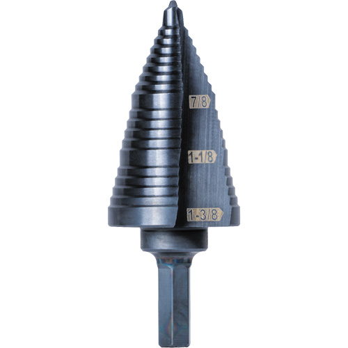 3-Step Drill Bit, 7/8" - 1-3/8" , High Speed Steel Helyx Safety & Industrial Supplies