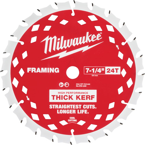 Thick Kerf Framing Circular Saw Blade, 7-1/4", 24 Teeth, Wood Use Helyx Safety & Industrial Supplies