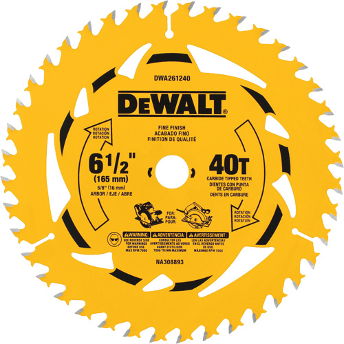 Lame de scie circulaire &agrave; charpente, 6-1/2", 40 dents, Pour Bois Helyx Safety & Industrial Supplies
