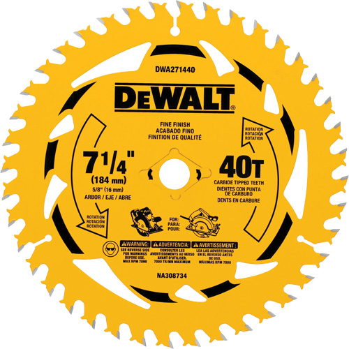 Circular Saw Blade, 7-1/4", 40 Teeth, Wood Use Helyx Safety & Industrial Supplies