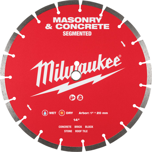 Segmented Masonry & Concrete Diamond Blade, 14", Stone/Concrete/Brick/Tile Use Helyx Safety & Industrial Supplies