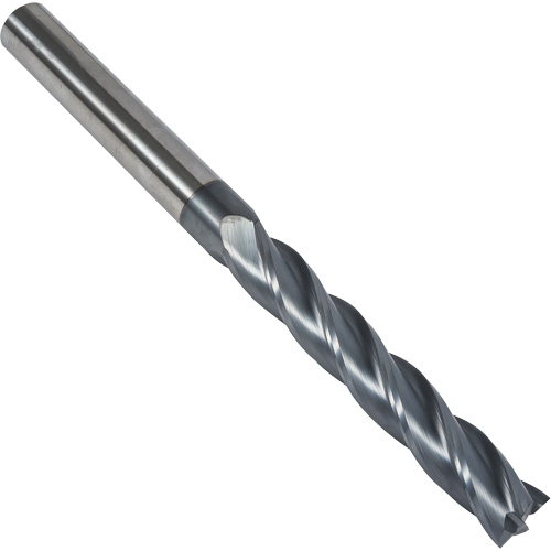 S237 30° Extra Long Square End Mill, 1/8" Dia., 3" L, 4 Flutes, 1/8" Shank, Carbide Helyx Safety & Industrial Supplies