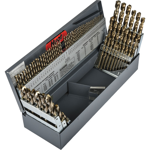 Heavy-Duty Jobber Length Combination Drill Bit Set, 114 Pieces, High Speed Cobalt Helyx Safety & Industrial Supplies