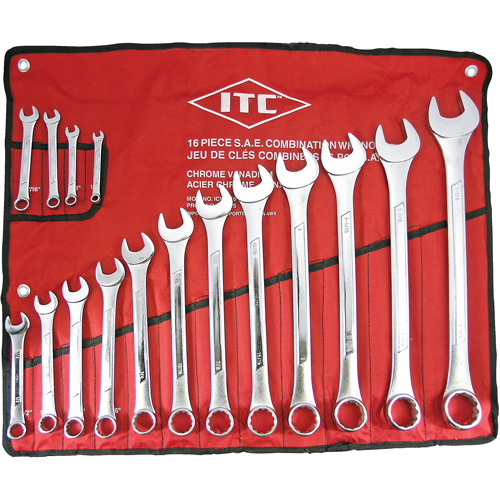 ICW-16 Professional Raised Panel Wrench Set, Combination, 16 Pieces, Imperial Helyx Safety & Industrial Supplies