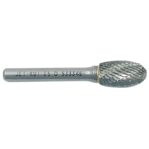 Oval Shape Bur, 1/2" Dia., 1/4" Shank, 7/8" Depth of Cut Helyx Safety & Industrial Supplies