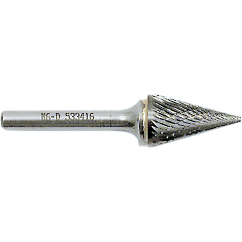 M4-D JET-KUT&reg; Cone Shape Burr, 3/8" Dia., 1/4" Shank, 5/8" Depth of Cut Helyx Safety & Industrial Supplies