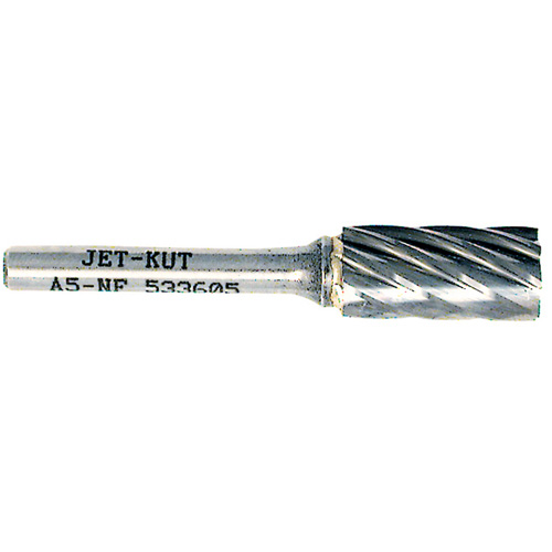 A5-NF JET-KUT&reg; Cylindrical Shape Bur for Aluminum/Non-ferrous Materials, 1/2" Dia., 1/4" Shank Helyx Safety & Industrial Supplies