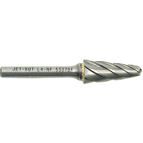L4-NF 1/4" Taper Shape Bur for Aluminum/Non-ferrous Materials, 1/2" Dia. Helyx Safety & Industrial Supplies