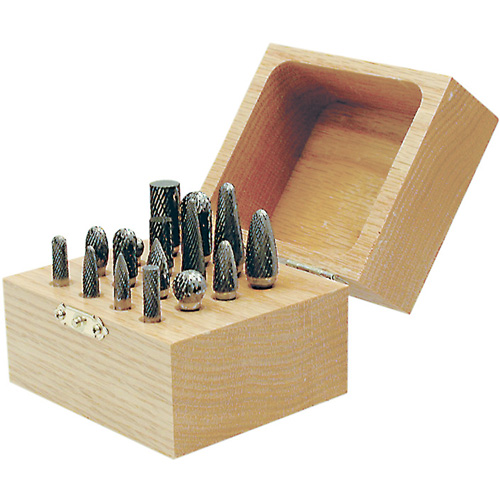 CBK-16 Carbide Bur Set in Wooden Box, 16 Pieces Helyx Safety & Industrial Supplies