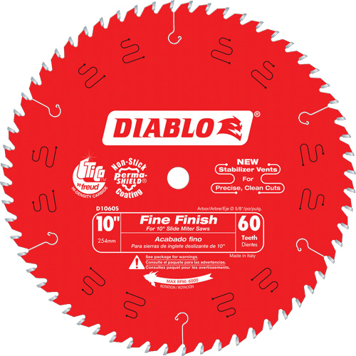 Contractor Saw Blades - Fine Finishing Saw Blades, 10", 60 Teeth, Wood Use Helyx Safety & Industrial Supplies