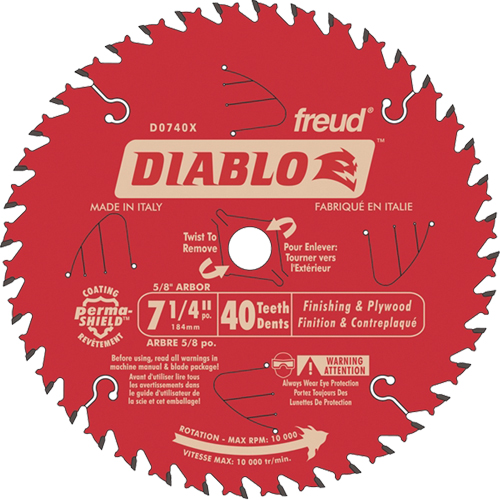 Contractor Saw Blade - Finishing Saw Blades, 7-1/4", 40 Teeth, Wood Use Helyx Safety & Industrial Supplies