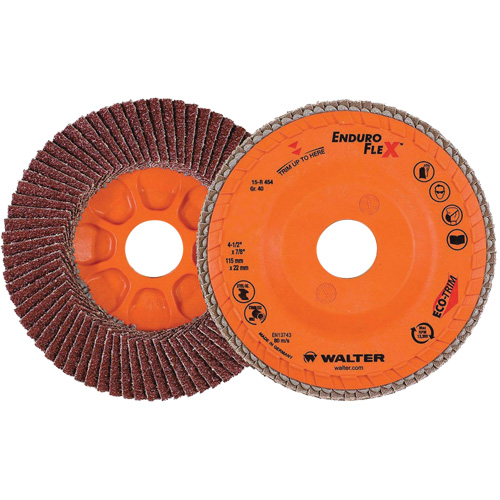 Enduro-Flex Flap Disc, 4-1/2" x 7/8", Type 27, 40 Grit, Zirconia Alumina Helyx Safety & Industrial Supplies