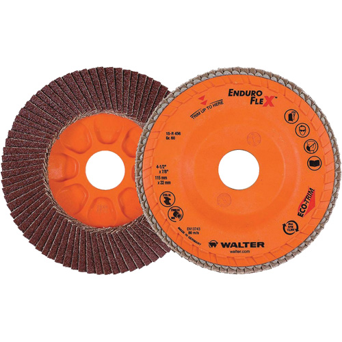 Enduro-Flex Flap Disc, 4-1/2" x 7/8", Type 27, 60 Grit, Zirconia Alumina Helyx Safety & Industrial Supplies