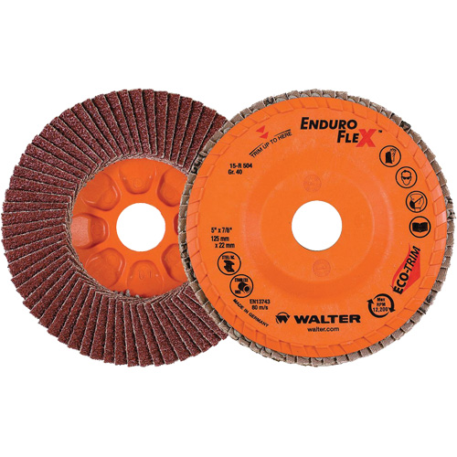 Enduro-Flex Flap Disc, 5" x 7/8", Type 27, 40 Grit, Zirconia Alumina Helyx Safety & Industrial Supplies