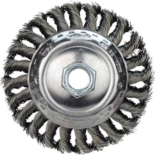 Stringer Bead Wire Wheel, 4" Dia., 0.02" Fill, 5/8"-11 Arbor, Stainless Steel Helyx Safety & Industrial Supplies