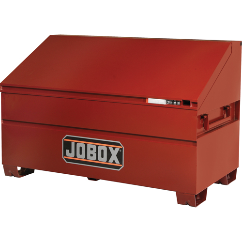 Coffre &agrave; couvercle en pente, 60" x 30" x 39-1/2", Acier, Rouge Helyx Safety & Industrial Supplies