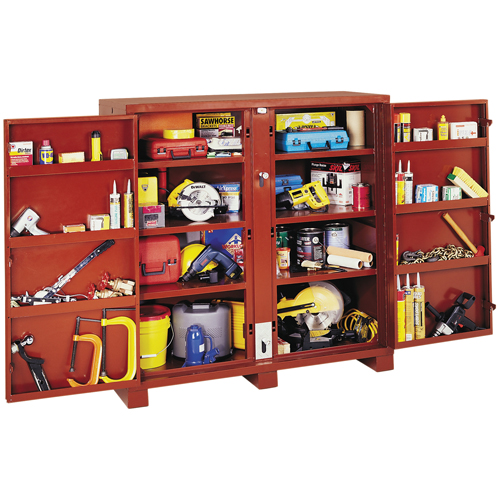 Armoire &agrave; tablettes Jobsite, Acier, 47,5 pi³, Rouge Helyx Safety & Industrial Supplies