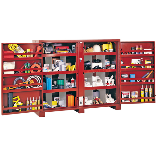 Jobsite Shelf Cabinet, Steel, 49 Cubic Feet, Red Helyx Safety & Industrial Supplies