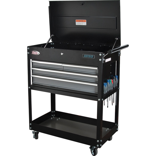 Utility Cart, 4 Drawers, 18" L x 33" W x 39" H, Black Helyx Safety & Industrial Supplies