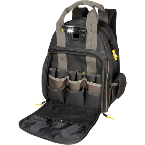 Sacs &agrave; dos pour outils Techgear &agrave; 53 pochettes, 16" lo x 13-1/4" la, Noir, Polyester Helyx Safety & Industrial Supplies
