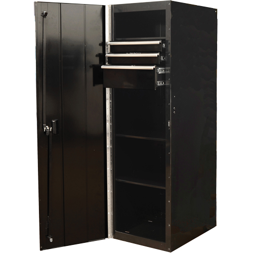 RX Series Side Cabinet, 3 Drawers, 19" W x 25" D x 61" H, Black Helyx Safety & Industrial Supplies