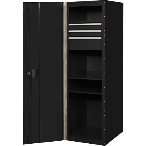 RX Series Side Cabinet, 3 Drawers, 19" W x 25" D x 61" H, Black Helyx Safety & Industrial Supplies