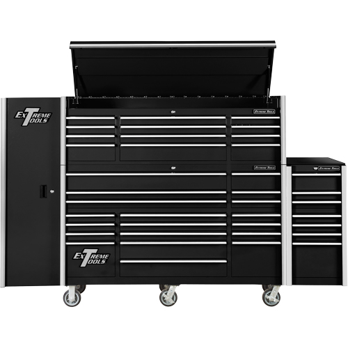 RX Series Side Cabinet, 3 Drawers, 19" W x 25" D x 61" H, Black Helyx Safety & Industrial Supplies