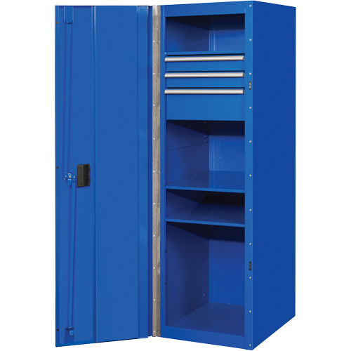 Armoire lat&eacute;rale s&eacute;rie RX, 3 tiroirs, 19" la x 25" p x 61" h, Bleu Helyx Safety & Industrial Supplies