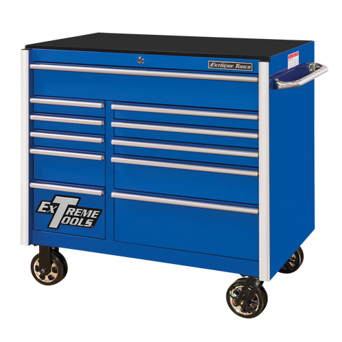 Armoire roulante pour outils s&eacute;rie RX, 11 tiroirs, 41-1/2" la x 25-1/2" p x 40-1/2" h, Bleu Helyx Safety & Industrial Supplies