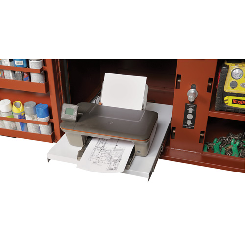 Coffre de chantier et surface de travail sur le terrain, 33" la x 63" p x 80" h, Acier, Rouge Helyx Safety & Industrial Supplies