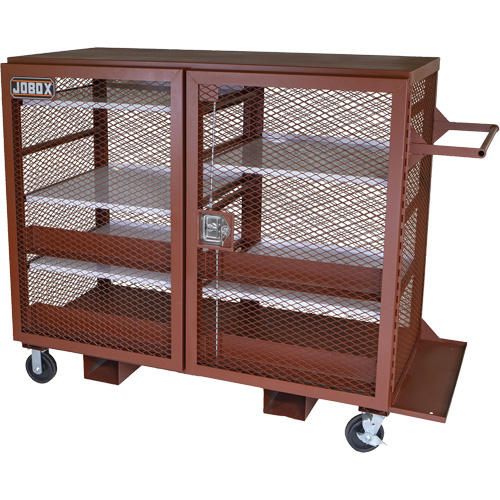Armoire mobile en treillis, Acier, 49 pi³, Rouge Helyx Safety & Industrial Supplies