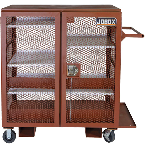 Armoire mobile en treillis, Acier, 37 pi³, Rouge Helyx Safety & Industrial Supplies