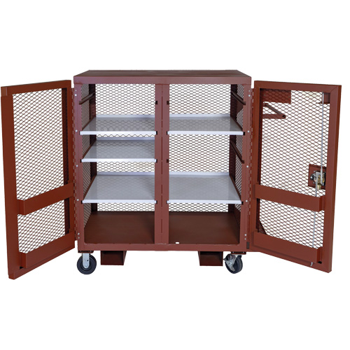 Armoire mobile en treillis, Acier, 37 pi³, Rouge Helyx Safety & Industrial Supplies