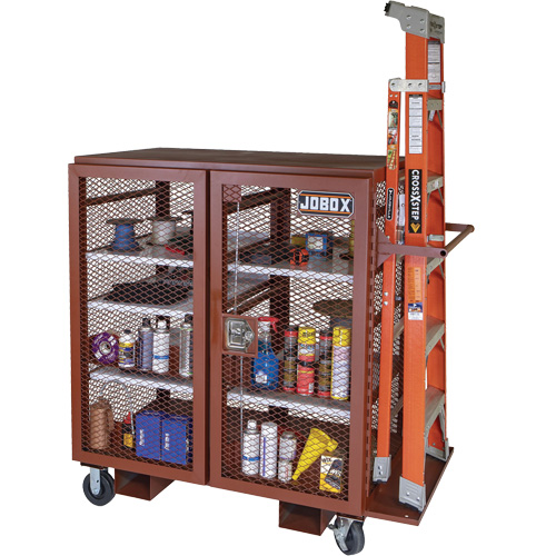 Armoire mobile en treillis, Acier, 37 pi³, Rouge Helyx Safety & Industrial Supplies