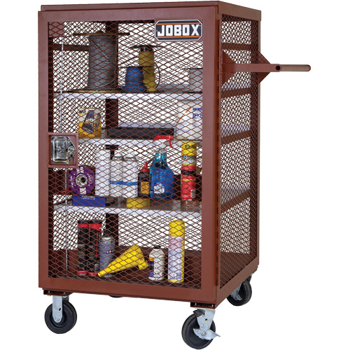 Armoire mobile en treillis, Acier, 22 pi³, Rouge Helyx Safety & Industrial Supplies