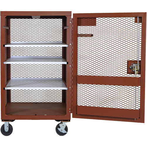 Armoire mobile en treillis, Acier, 22 pi³, Rouge Helyx Safety & Industrial Supplies