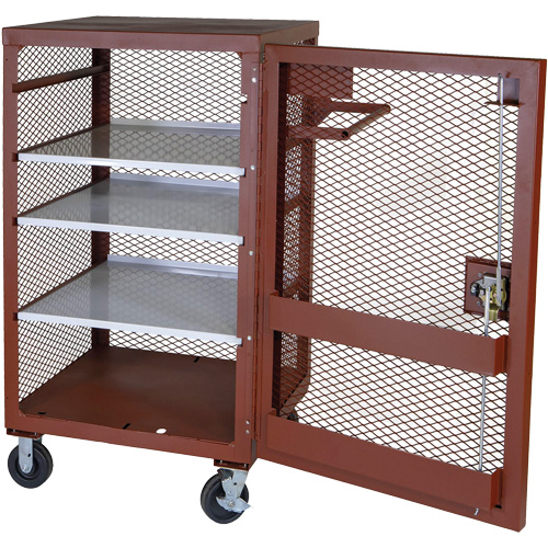 Armoire mobile en treillis, Acier, 22 pi³, Rouge Helyx Safety & Industrial Supplies
