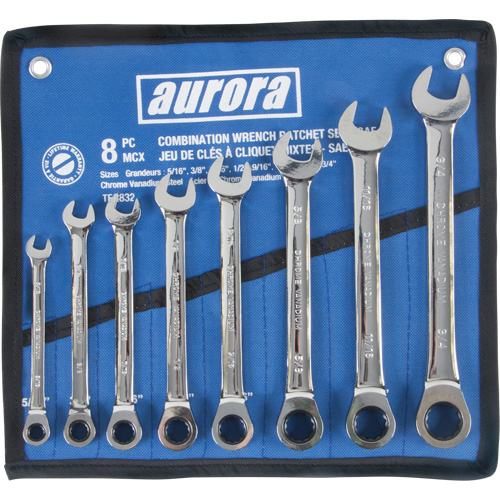 Jeu de cl&eacute;s &agrave; cliquet &agrave; t&ecirc;te fixe, Combinaison, 8 morceaux, Imp&eacute;rial Helyx Safety & Industrial Supplies