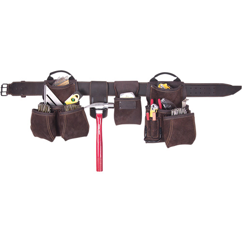 Deluxe Contractor's Tool Belt, Leather, Tan Helyx Safety & Industrial Supplies