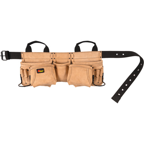 Carpenter's Tool Belt, Leather, Tan Helyx Safety & Industrial Supplies